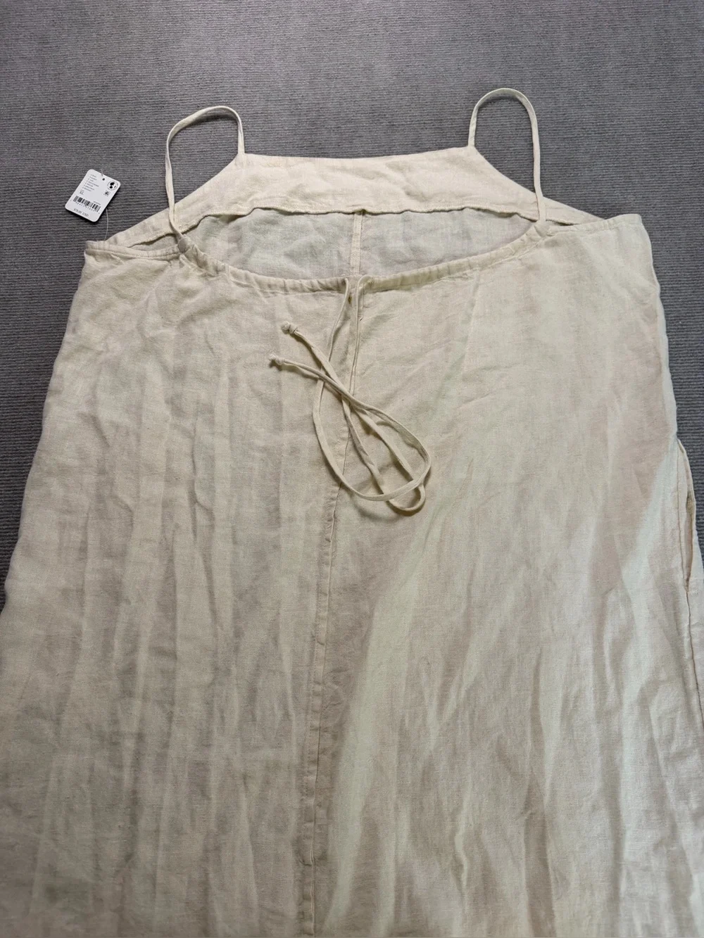NWT Free People Free-Est Linen Blend Maxi Slip Dress XL Tea Cookie Neutral Boho